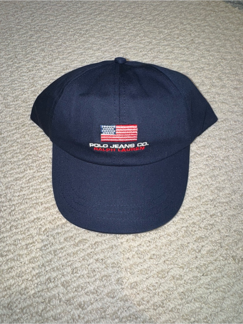 Polo Jeans Co. Ralph Lauren Navy Baseball Cap with American Flag